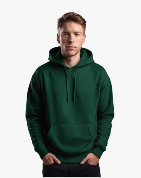 Solid Color Plain Hoodie Green Color
